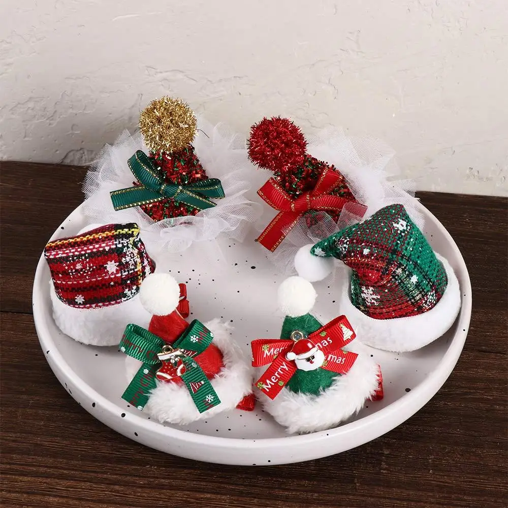 

Декор, красная заколка, подарки, Рождественский костюм, Рождественская шапка, заколка для волос, детская заколка для волос, корейские аксессуары для волос