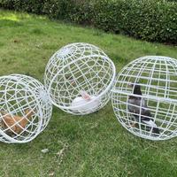 3Pieces Set Safety Spherical Pet Chicken Cage Chicken Rolling Ball Shaped Chicken Hamster Ball Cage Cut Rolling Protective Cages