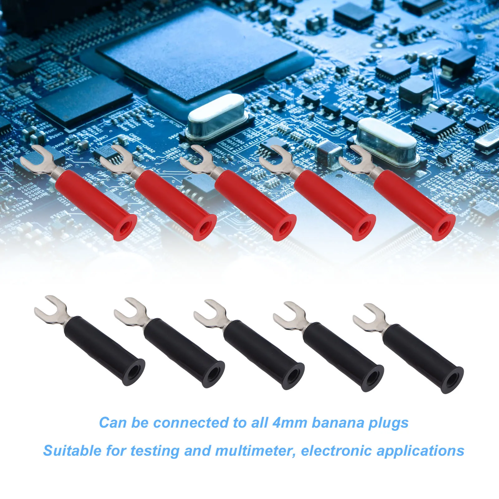 

Электрические обжимные клеммы типа U/Y 4 мм, изолированные вилочные разъемы для проводов типа «банан», мультиметр, U-образная вилка-лопатка