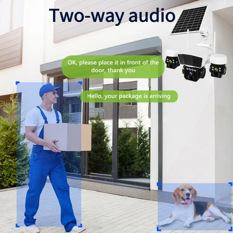 Rscamtom كاميرا تلفزيونات الدوائر المغلقة متعددة العدسات تعمل بالطاقة الشمسية 4g بطاقة Sim Okampro IP66 مقاوم للماء تخزين سحابي كاميرا تعمل بالطاقة الشمسية في الهواء الطلق #5