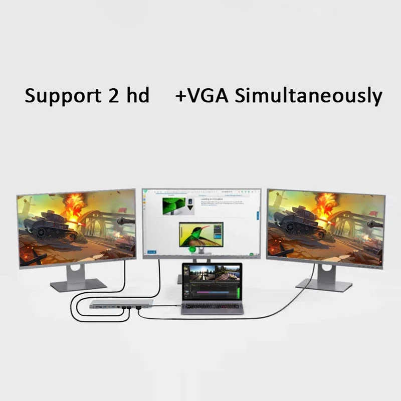 Адаптер 12 в 1 Type-C HUB Multi Splitter Адаптер ПК Компьютерные аксессуары для Samsung Galaxy Note 10/Note 10+/Note 9