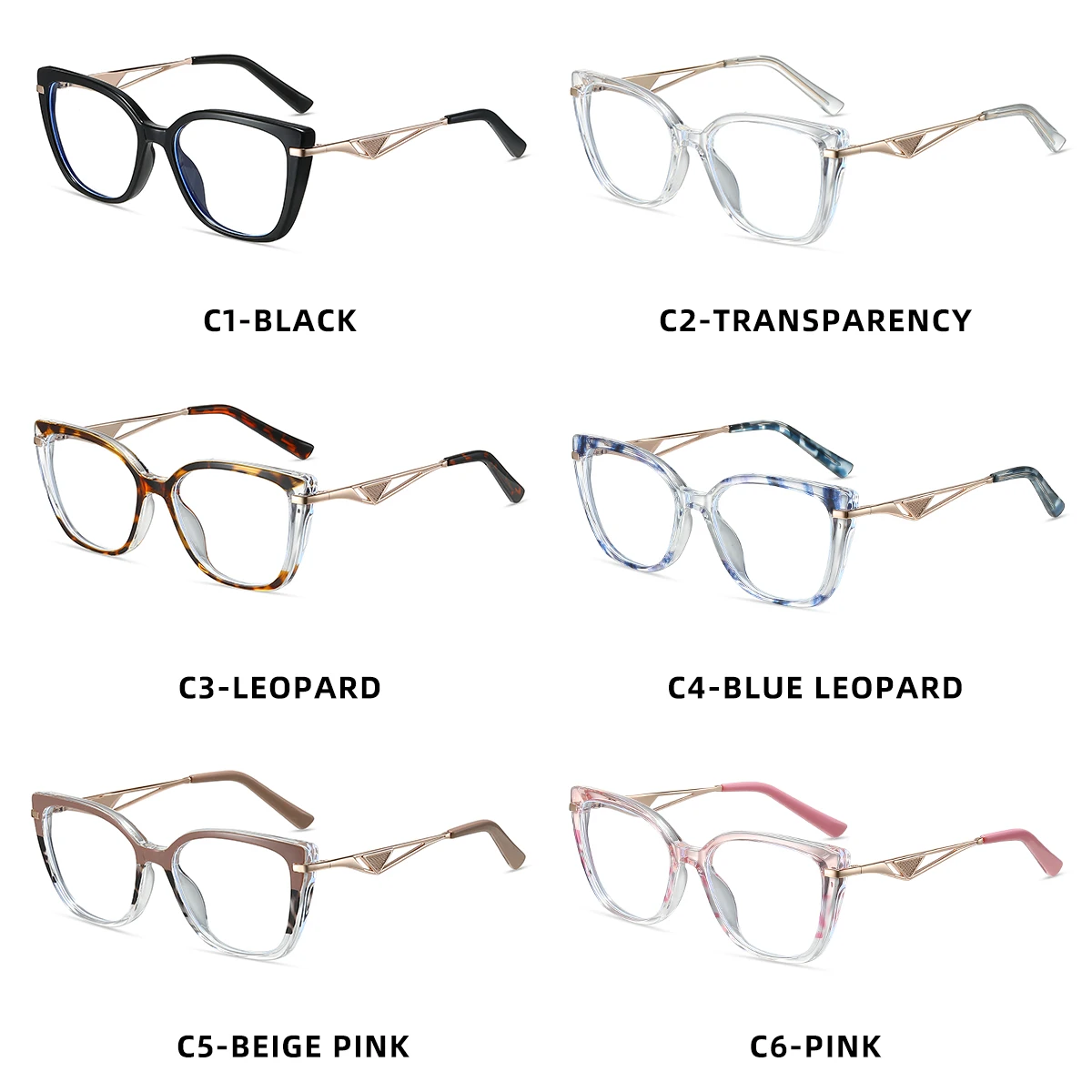 SZTZX Cat Eye Optical Glasses Women Myopia Prescription Glasses Hyperopia Reading Glasses Anti Blue Light Computer Eyewear 87326