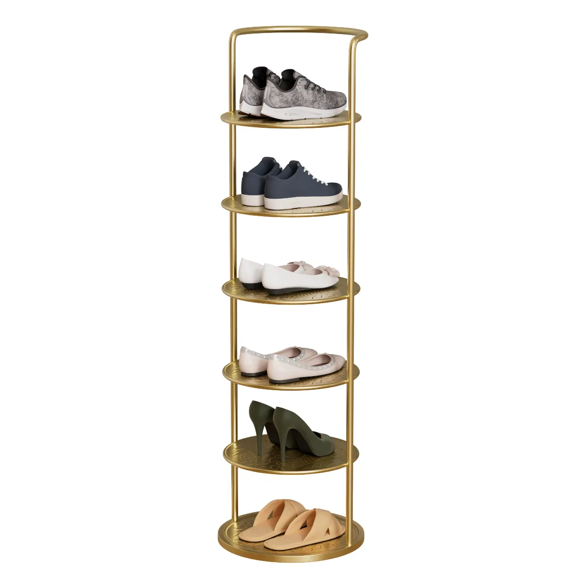

#Modern Metal Home Entryway Shoe Rack with 6 Shelves Multi-Layered Partition Floor-Standing Storage Cabinet
