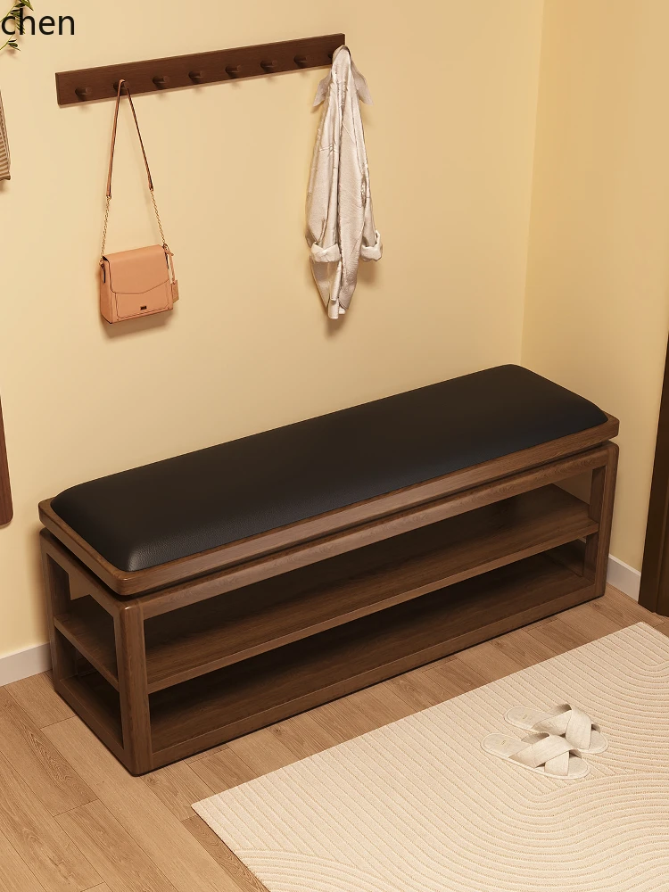 

HXL solid wood shoe change stool, integrated stool at the door, shoe cabinet at home, shoe stool can be sat
