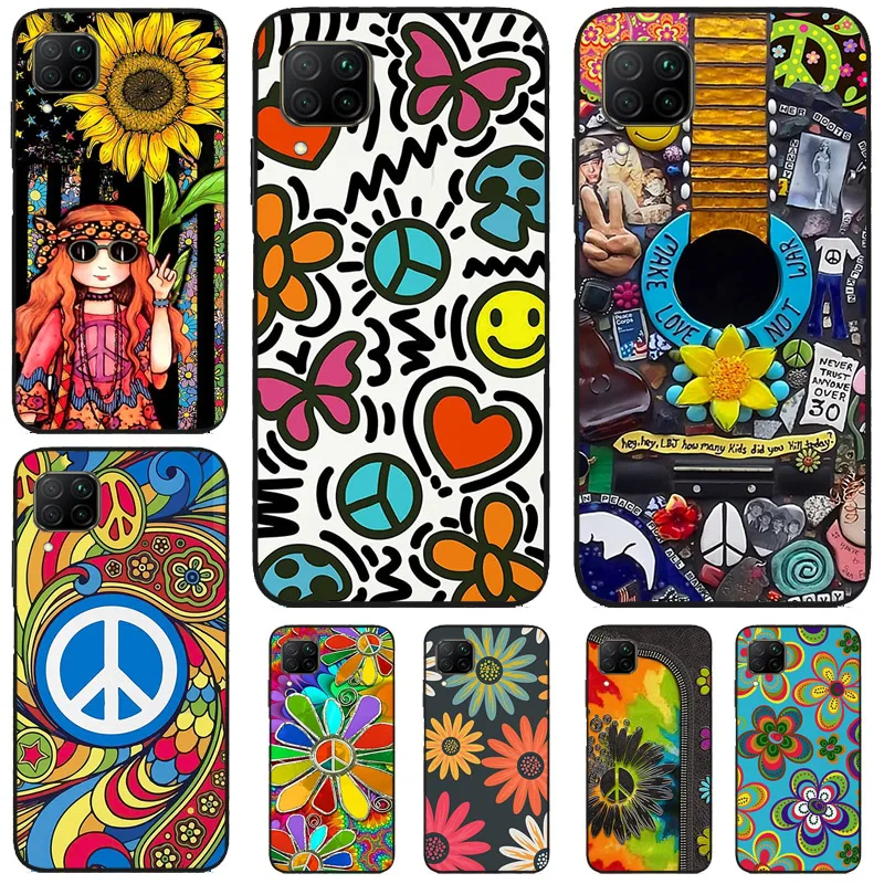 Hippie Daisy Tie-dye Flower Peace For Huawei Nova Y70 Y60 Y90 Y91 Y61 Nova 11 10 9 SE 5T 11i 8i 3i P20 P40 Lite P30 Pro Case