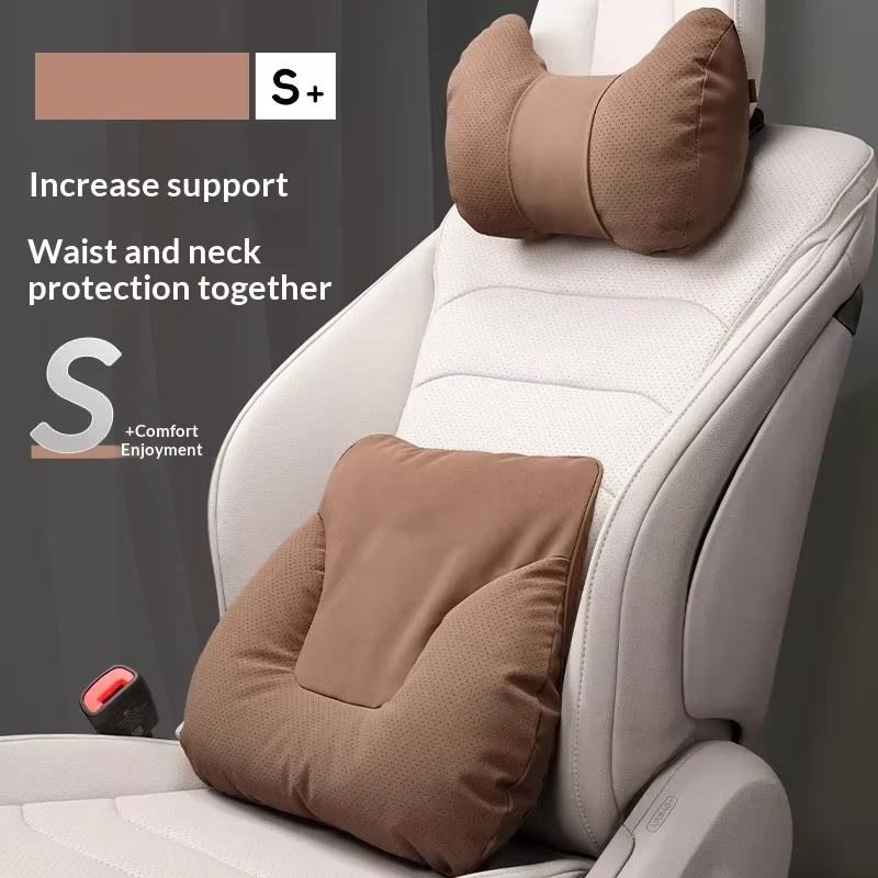 Top Quality Cheap Price Car Headrest and Lumbar Support Set Neck Waist Pillow Universal Ergonomic Auto Seat Cushion
