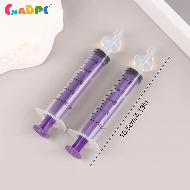 2Pcs 10ML Baby Silicone Nasal Aspirator Nasals Syringe For Infant Safe Nasal Washer Needle Tube Cleaner Newborns Nose Cleaner