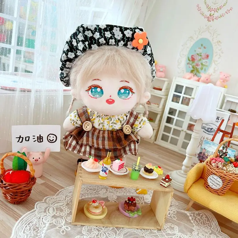 20cm Cute Soft Stuffed Cotton Plush Doll Clothes Outing Set 4Pcs Dress Up Idol Doll Accessories Girls Fans Collection Gifts