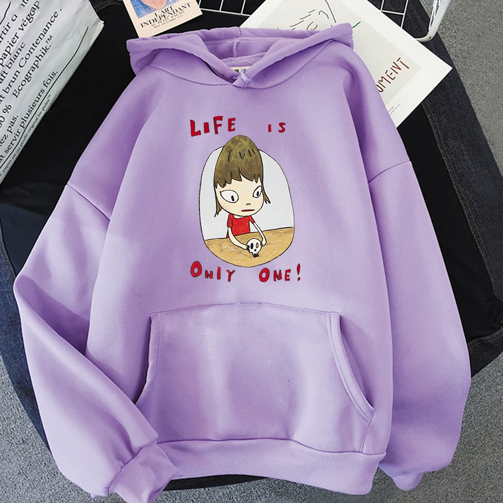 

Yoshitomo Nara Life Is Only One Hoodies Comic Cartoon Kawaii Graphic Sweatshirts Printed Girls Long Sleeve Cute Pullovers Autumn