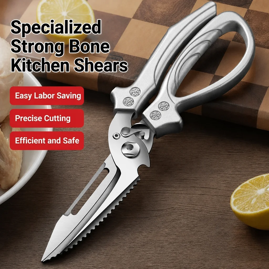 Multifunctional Kitchen Scissors for Home Use Bone Cutting Food Fish Killing Strong Stainless Steel BBQ Chicken Bone Cutting