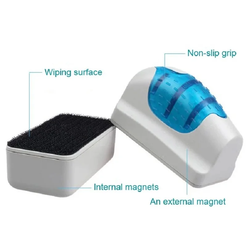 Magnetic Brush With Scrapers Practical Floating Aquarium Fish Tank Ultra Glass Algae Curve Cleaner Window Magnets Cleaning Tools