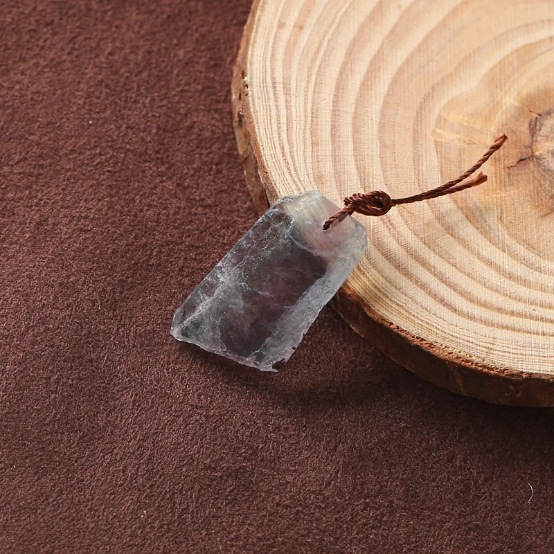 B&F Handmade Green Fluorite Natural Stone Pendant Beads 27x17x3mm 4.3g Unique Jewelry DIY Earring Making Supplies