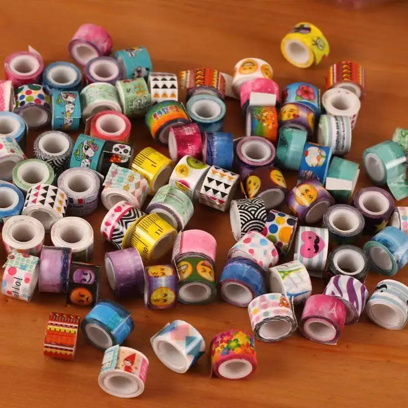 (10 Pieces/Lot) Mini Color Tape DIY Decorative Adhesive Tape Masking Tape Sticker Cartoon Diary Lace Tape Cinta Adhesiva Decor