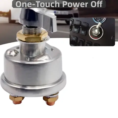 Car Battery Switch Isolator Disconnect Cut Off Kill Main Switch, 12V 24V DC Auto Truck Vehicle Master Power Switch ON OFF