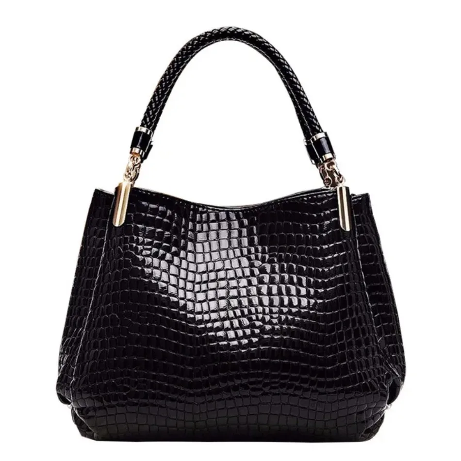 Solid Color Women Bag Luxury High Quality Classic Crocodile Pattern Handbag Brand Designer Large Capacity Shoulder Messenger Bag