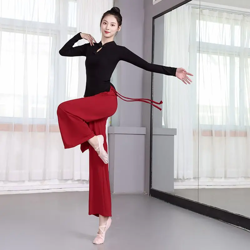 

Свободные брюки для современных танцев, прямые брюки для женщин, повседневные длинные брюки, брюки-облака для учителей в цвете Bla