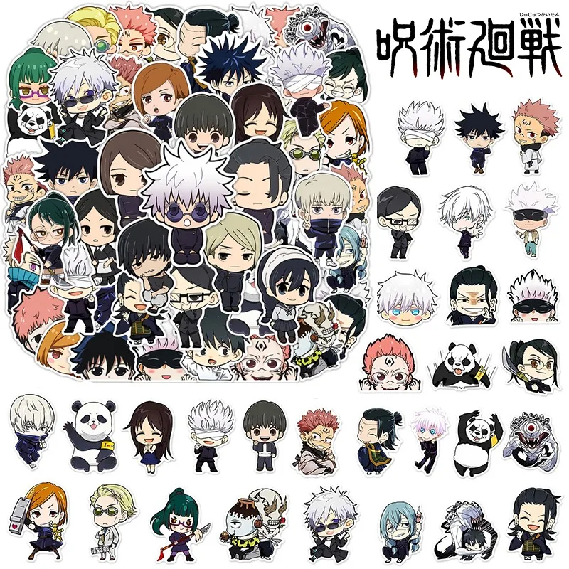 

50pcs Jujutsu Kaisen Stickers Gojo Satoru Anime Kawaii DIY Scrapbook Decoration Cute Laptop Bottle Phone Cartoon Decals Kids Toy