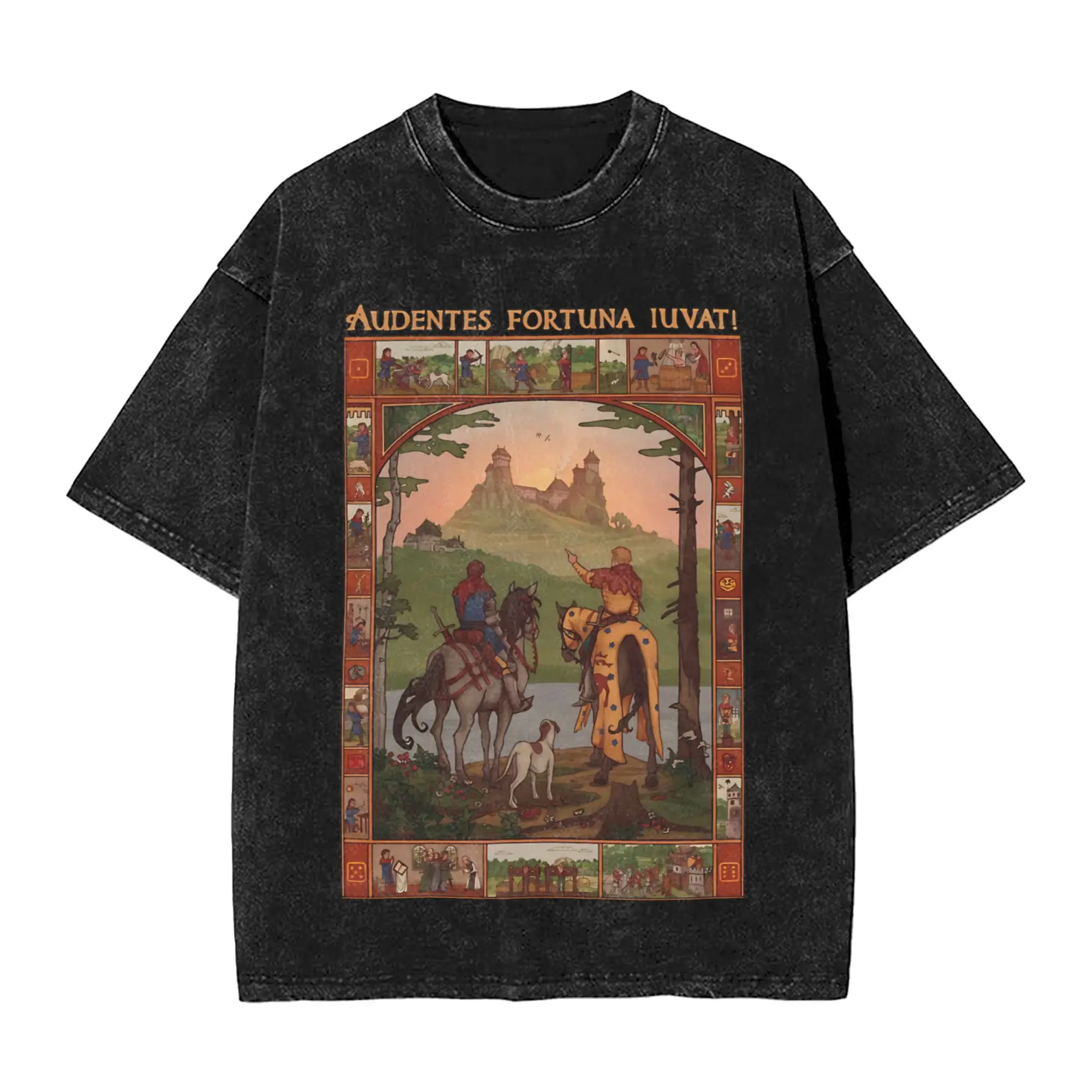 Kingdom Come Deliverances Washed T-Shirt Men Streetwear Cotton T-Shirts Summer O Neck Hip Hop Tees Design Big Size Clothes