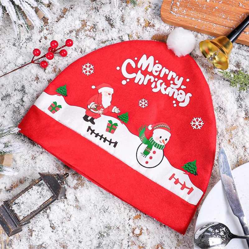 Christmas Car Seat Headrest Cover Christmas Ornaments Seat Protection Santa Hat Car Decoration Car Seat Accessories