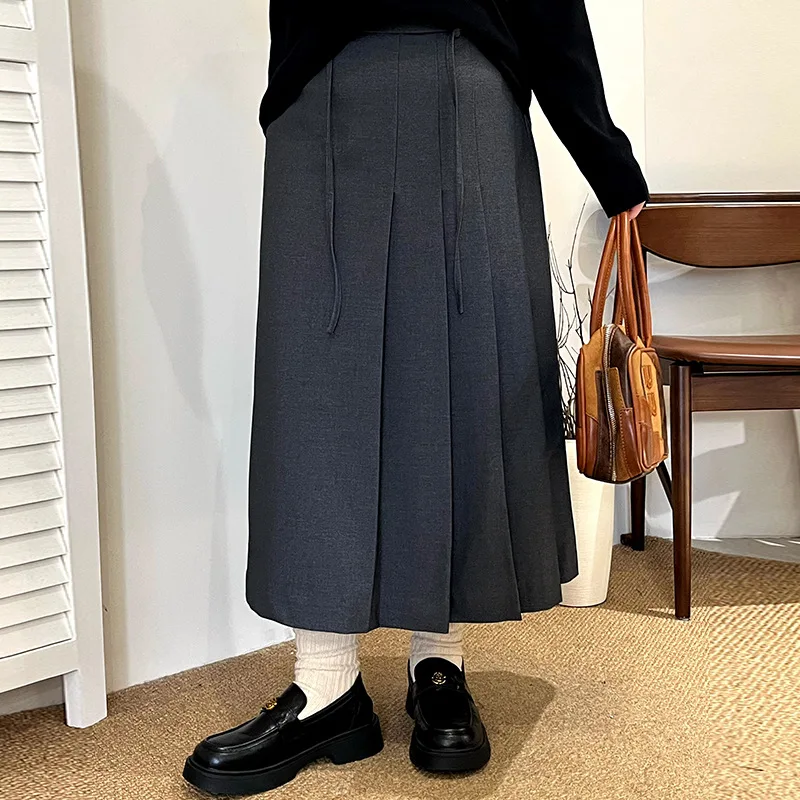 

Повседневная плиссированная юбка с эластичной талией для женщин больших размеров, осенне-зимняя, модная, в студенческом стиле, средней длины, милая и стильная