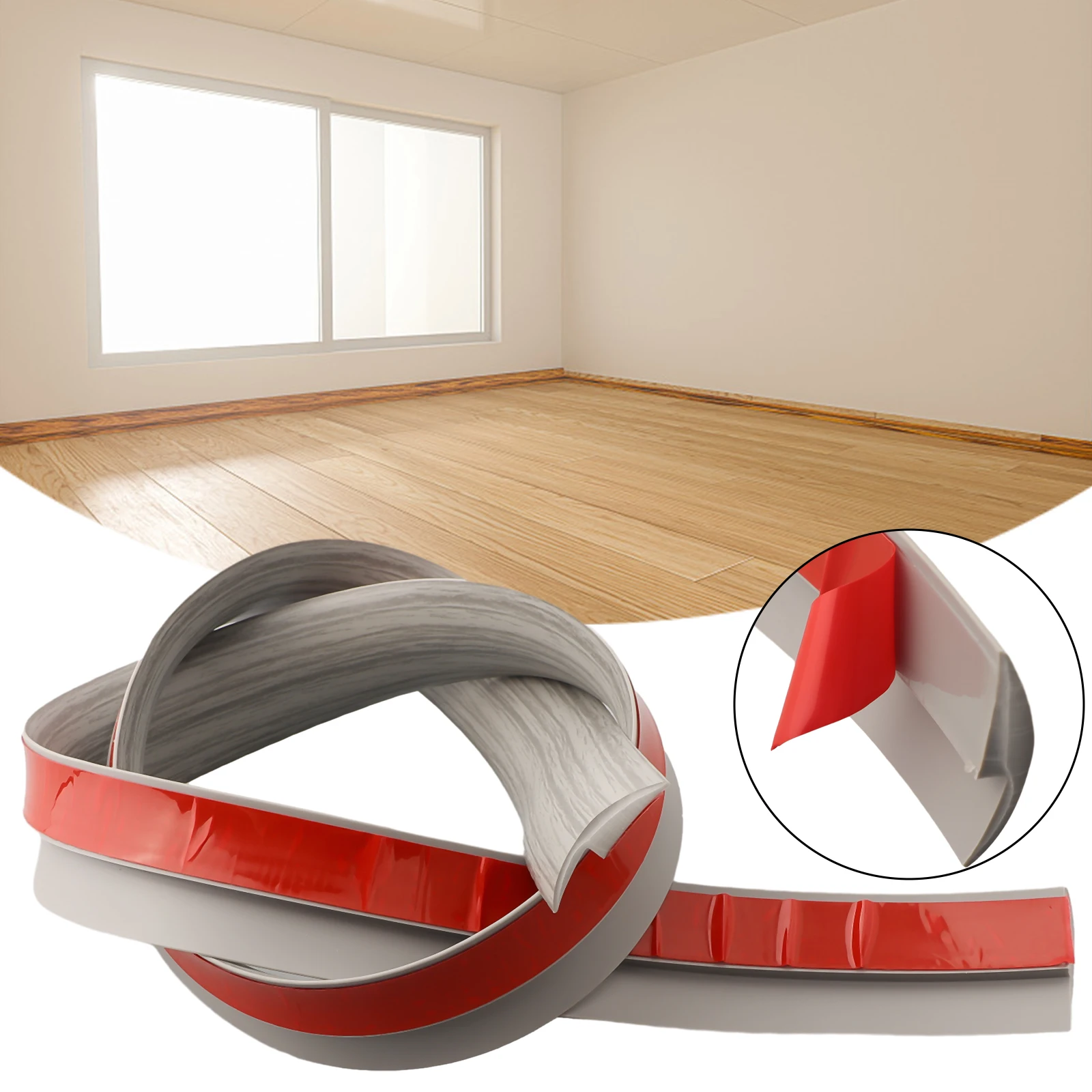 

1pcs 5mm Floor Transition Strip Self-Adhesive Waterproof PVC Cuttable Wear-resistant Sealing Universal Carpet To Tile Floor Door