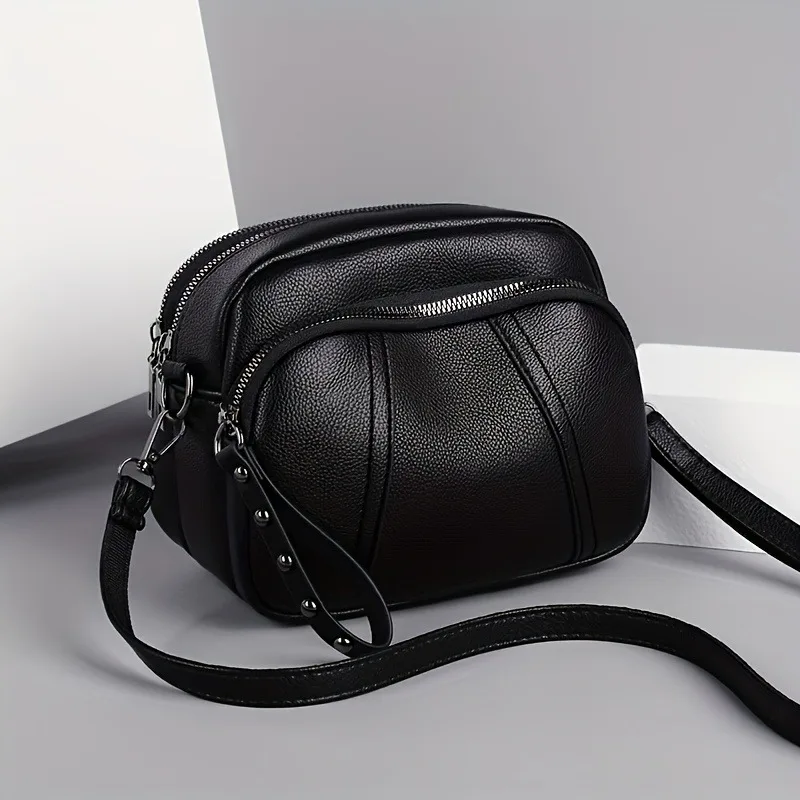 

Solid Color Retro Versatile Casual Shoulder Bag, Fashion Leather Women's Crossbody Bags, Suitable for Commuting and Banquets