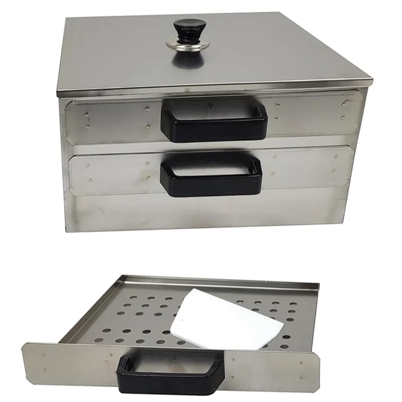 Rice Noodle Rolls Machine Steamer 2-Layer Stainless Steel Rice Roll Steamer Steaming Oven Drawer Sausage Powder Steaming Machine