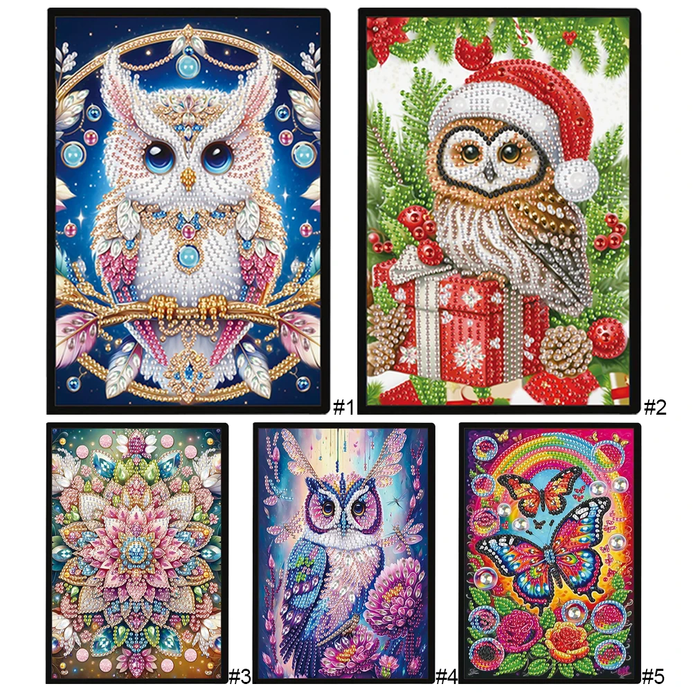 50 Pages A5 Special Shaped Colorful Pattern 5D Diamond Painting Notebook Mosaic Diamond Sketching Book Birthdays Gifts for Teens