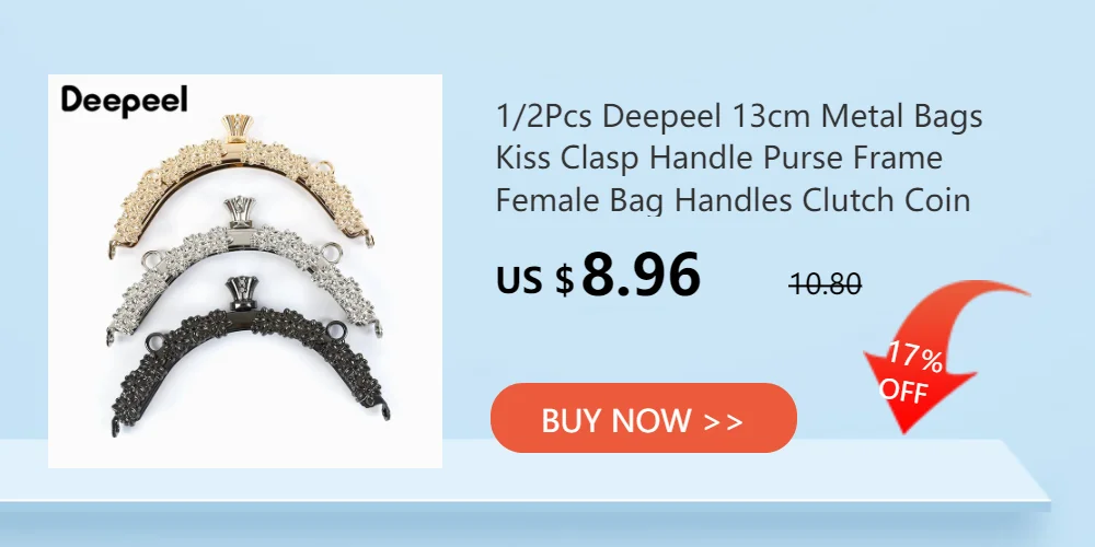 1/2Pcs Deepeel 20.5/27cm Metal Wallet Frame Embossed Hand Pull Parts Purse Bag Handle Kiss Clasp Lock DIY Hardware Accessories