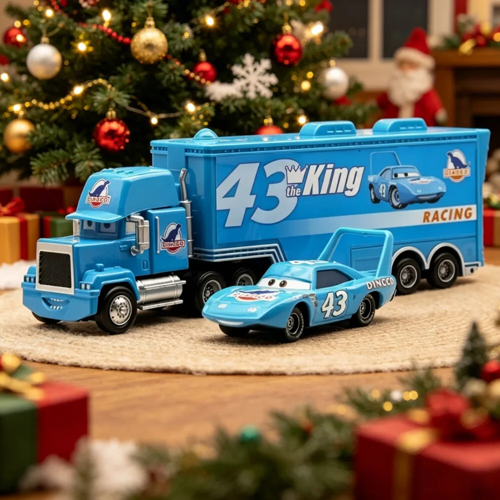 

2026 New Disney Pixar Cars And Truck Set Lightning Mcqueen Uncle Mike Model Trucks Racing Car New Year Christmas Gift for Boys