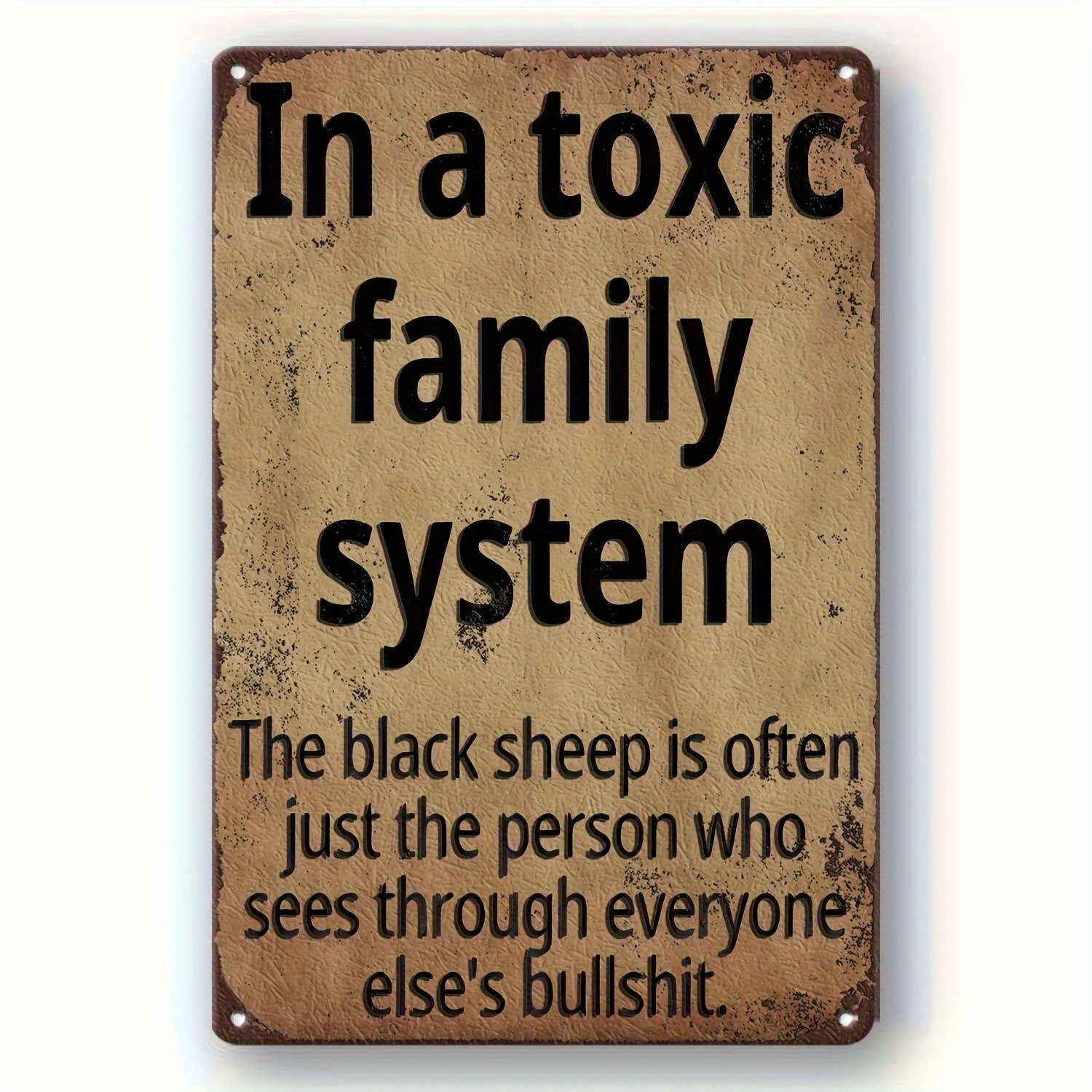 ديكور حائط معدني مسطح ثنائي الأبعاد - "نظام منزلي سام" اقتباسات روحية، فن معدني ريفي مقاس 8 × 12 بوصة، ديكور بار منزلي، ديكور كهف للرجال، #2