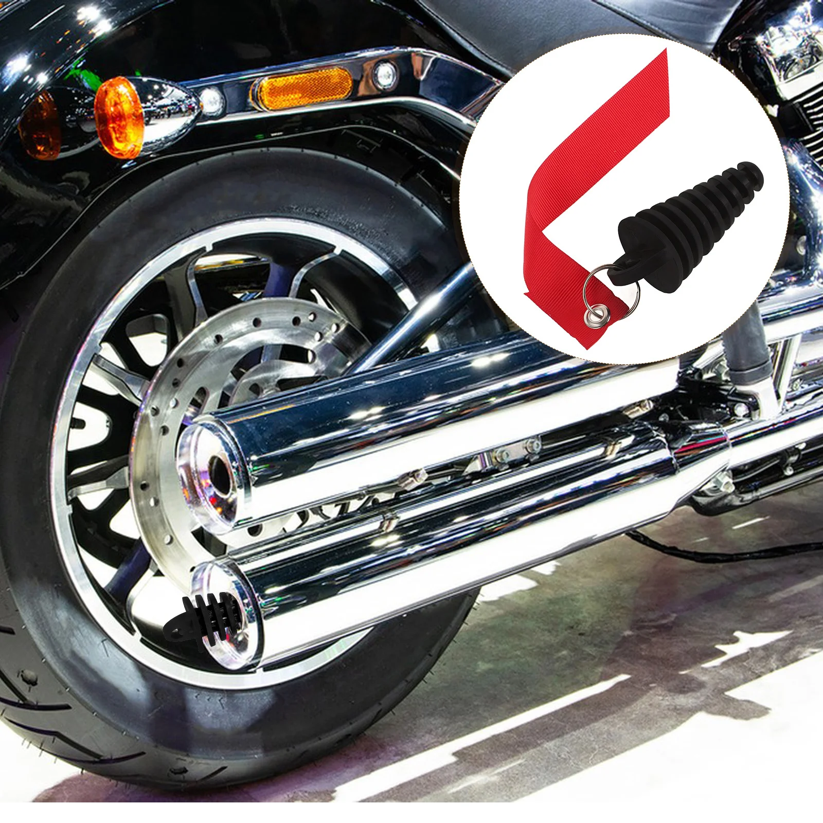 

2Pcs Motorcycle Tailpipe Stopper Plug Exhaust Pipe Rubber Plug Precision Fit for Off-Road Bike Muffler Enhance Look