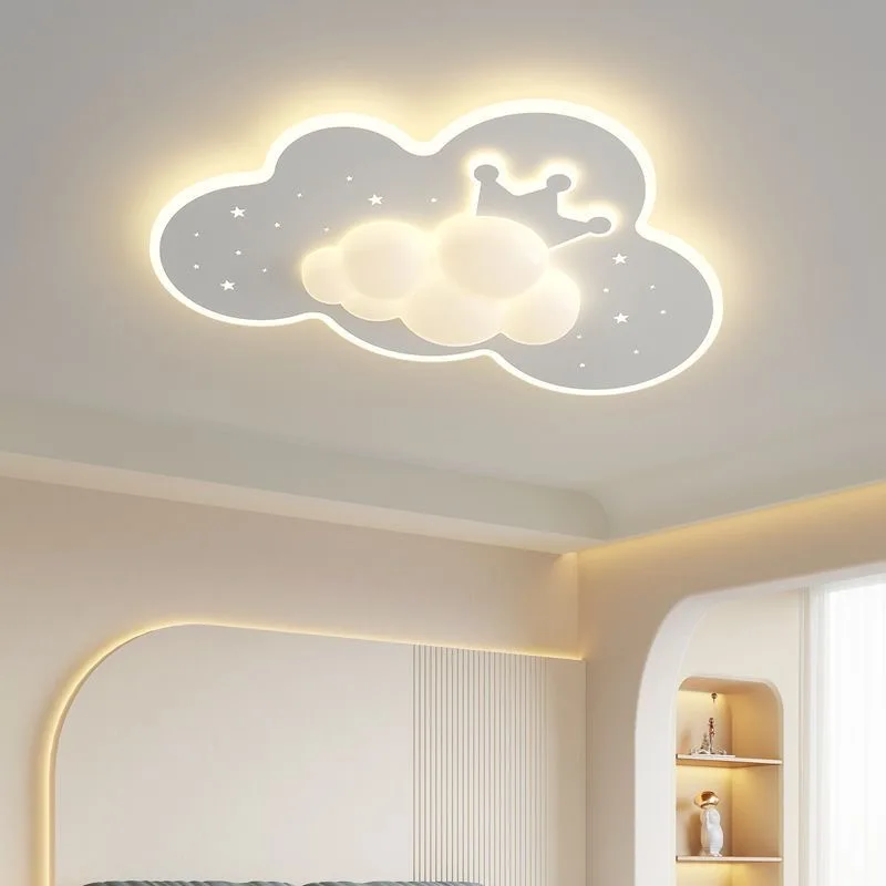 New Cloud Crown Ceiling Lights Dimmable Minimalist Nordic Home Decor Lamp For Children's Bedroom Cartoon Ceiling Lamp Furniture