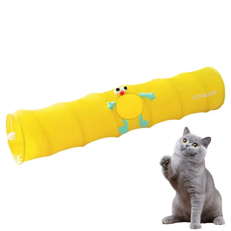 

Cat Tunnel Toy Indoor Cat Foldable Tube Tunnel Hiding Training Tunnel Play Ball Included For Puppy Kittens For Balcony Study