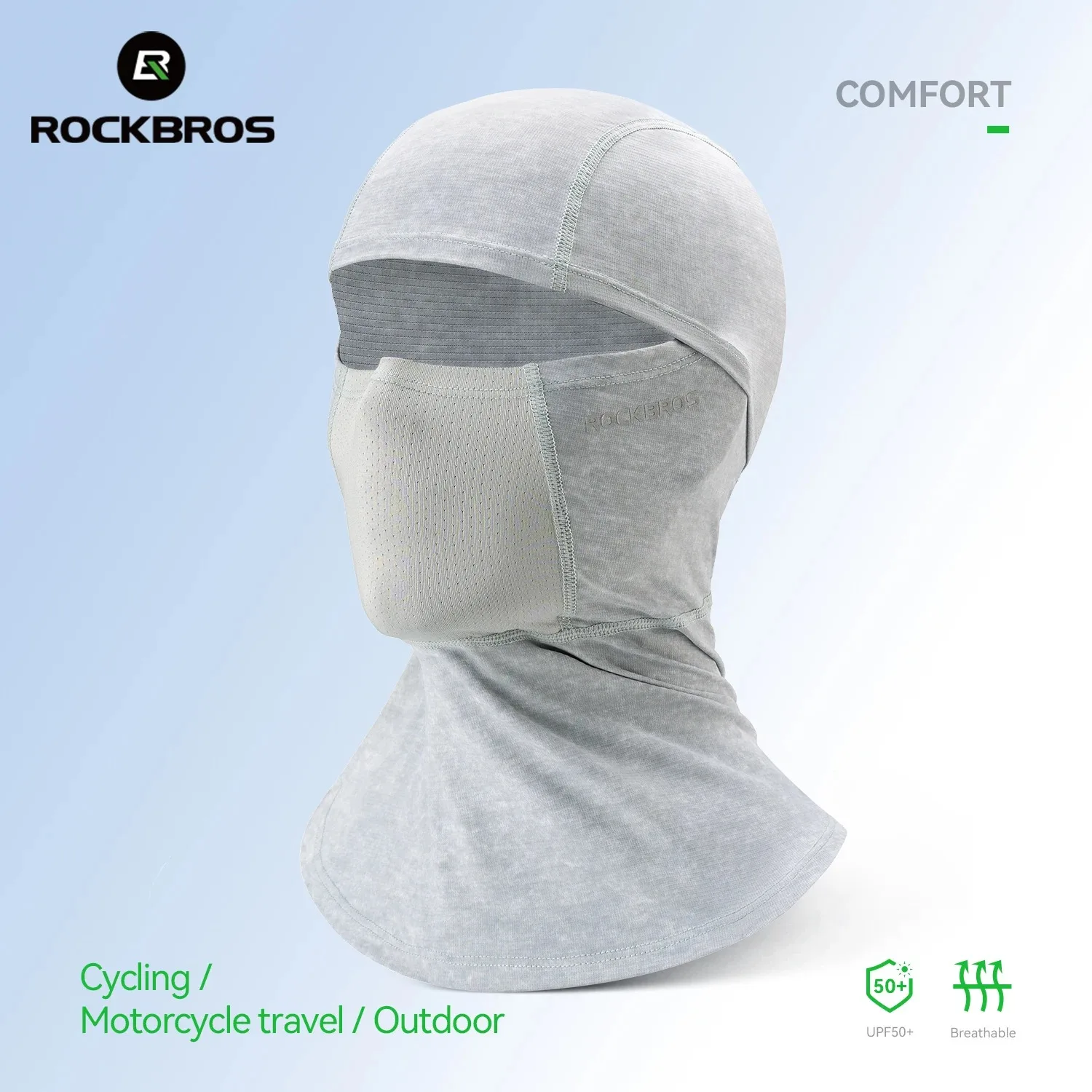 

ROCKBROS Cycling Face Mask Summer Outdoor Sunscreen Ice Silk Headgear Men Women Breathable Motorcycle Fishing Bicycle Bandana