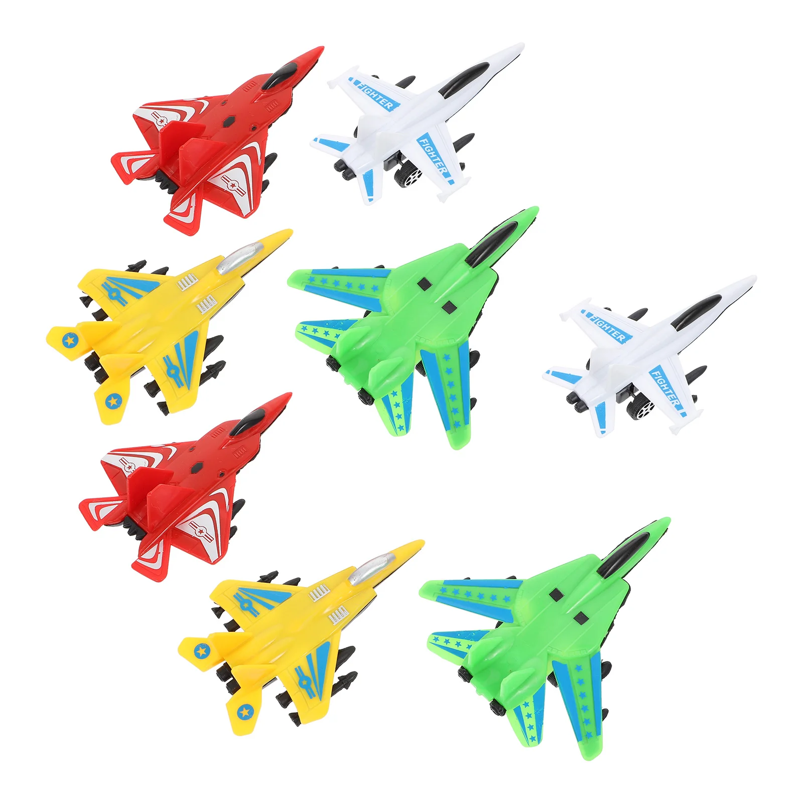 8 Pcs Pull Back Plane Kids Airplane Toy Simulation Fighter Cartoon Aircraft Plastic Funny