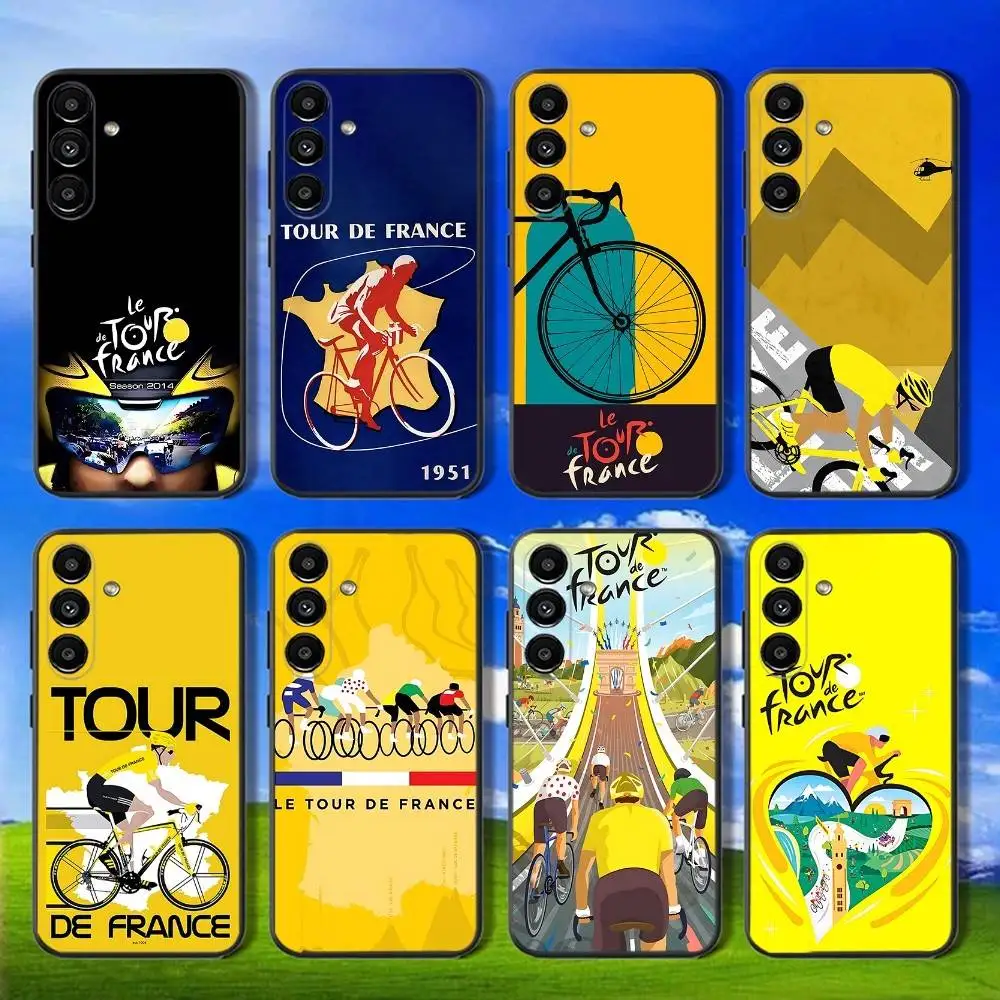 حافظة هاتف لهاتف سامسونج جالاكسي A13، A21s، A22، A31، A32، A52، A53، A71، A80، Bike Tour de France Soft Black Shell #1