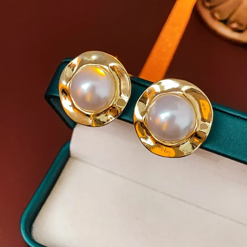 2024 New Vintage Earring Imitated Pearl Jewelry Trendy Irregular Earrings for Women Korean Fashion Jewelry Weeding  Earring