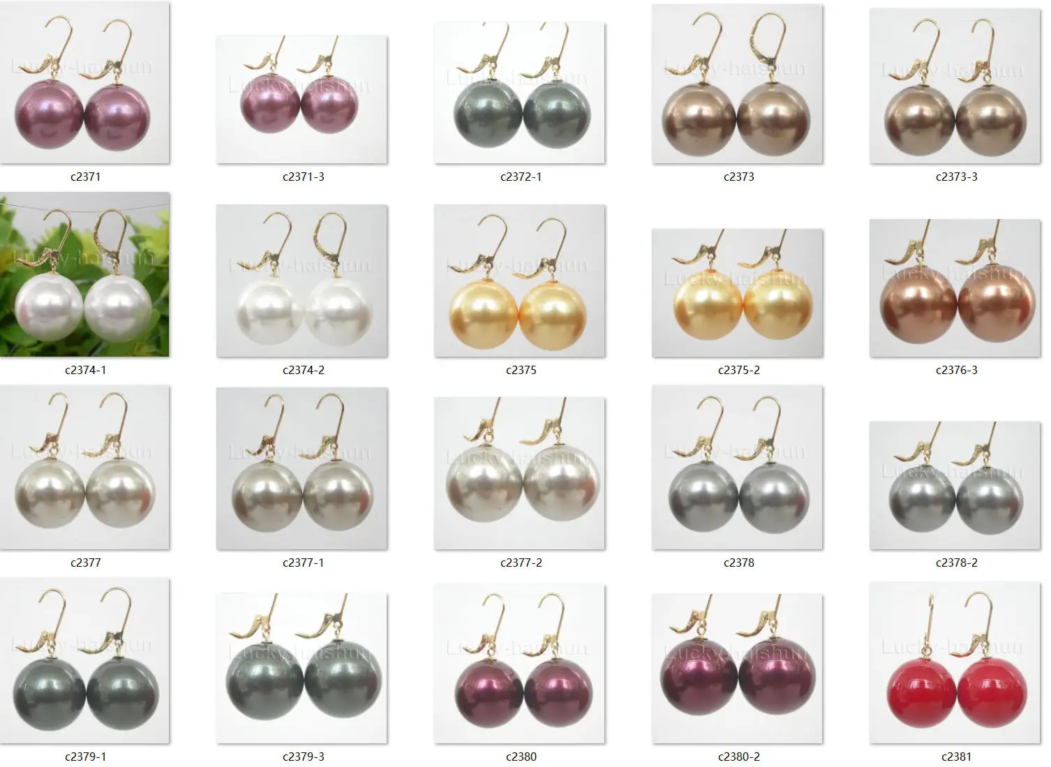 Pendientes de perlas de concha del mar del sur, redondos, de colores blanco, rojo, negro, gris, rojo vino y morado, con aros de oro de 14 quilates, AAA, disponibles en varios colores.
