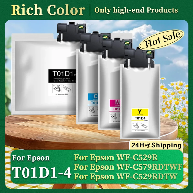 

T01D1 T01D2 T01D3 T01D4 картридж с пигментными чернилами для принтера Epson WorkForce Pro WF-C529RDTW WF-C579RD2TWF WF-C579RDTWF