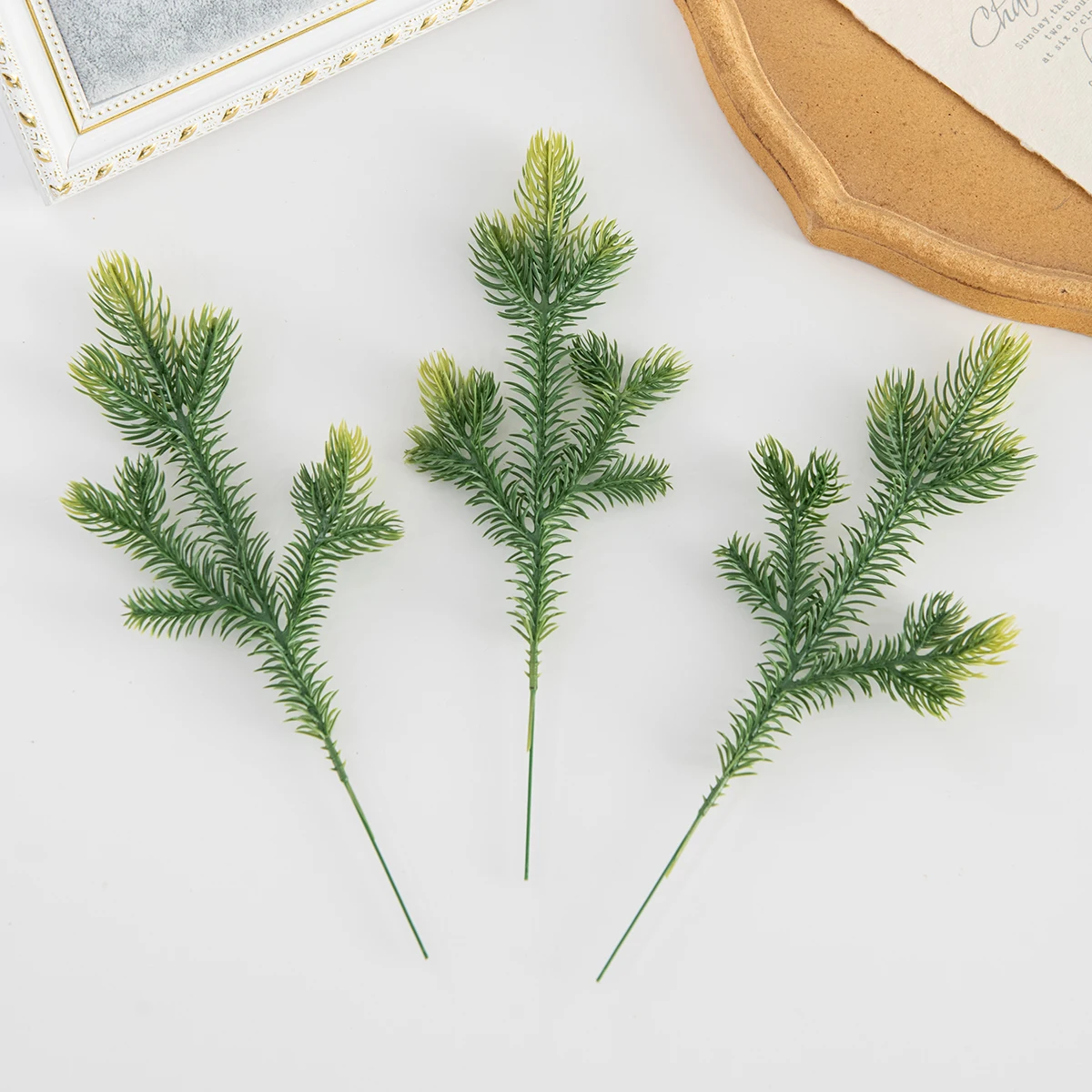 5pcs/10pcs Christmas tree Pine Needles Home Room Wall Party Wedding Decor Indoor Outdoor Garden Artificial Plants Diy gift box