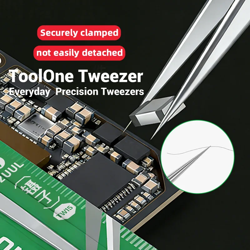 2UUL ToolOne TW15 Everyday Precision Tweezers stainless steel fine tip for electronic repair tools