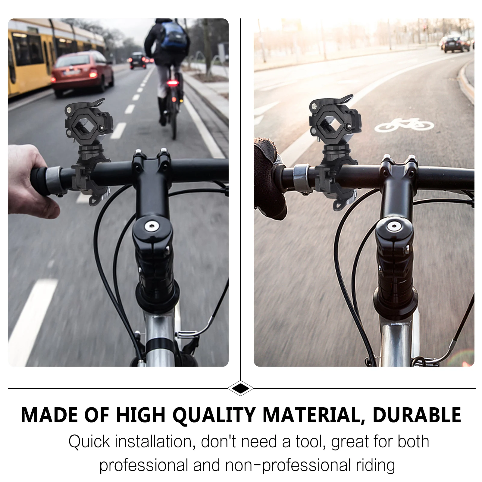 

1 Set Bike Light Holder 360° Rotatable Flashlight Mount Durable Abs Lamp Stand Universal Handlebar Clamp