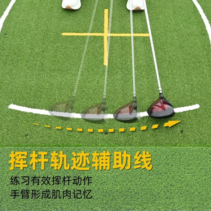 Golf Swing Practice Mat Indoor Driving Range Hitting Pad Artificial Grass Training Aid for Home Office Golfers Portable