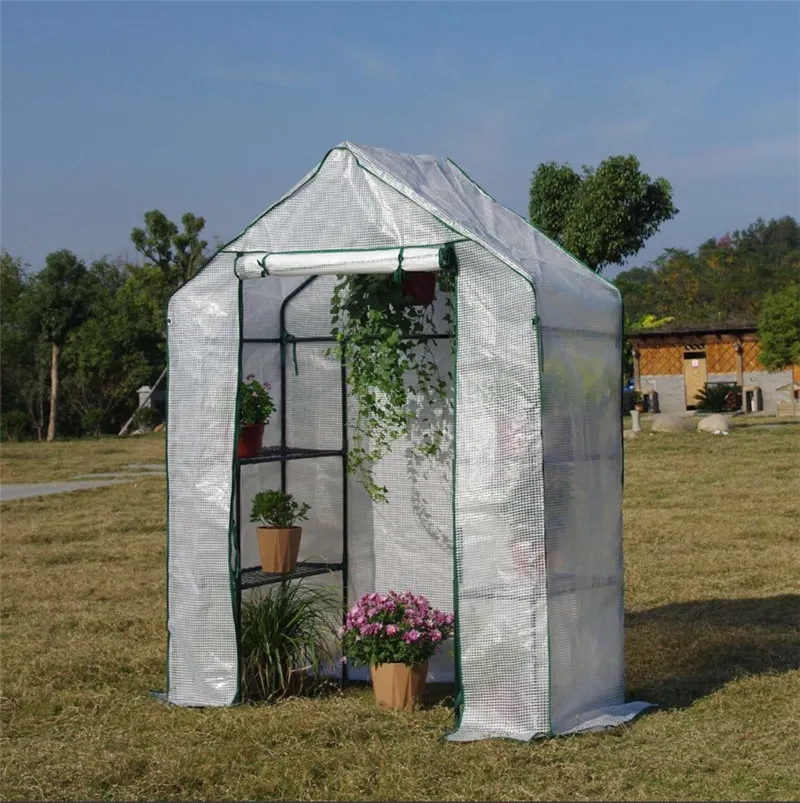 VOKANDA Outdoor Vinyl Greenhouse Tent Backyard Home Garden Green Houses Miniature Greenhouse