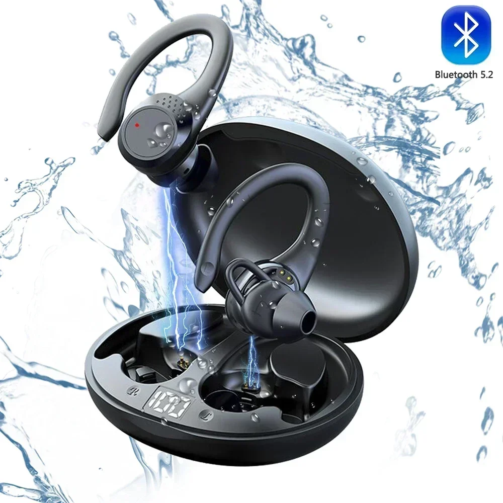 Wireless Earbuds Noise 5.2 Earhook Earphone Sports Microphone10H HiFi Music Time TWS Bluetooth Headsets Led HeadphoneReduction