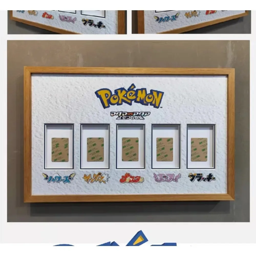 PTCG Pokemon Rating Card Brick Collect Frame Solid Wood Wall Facing Display Frame Customized Frame Card Not Included