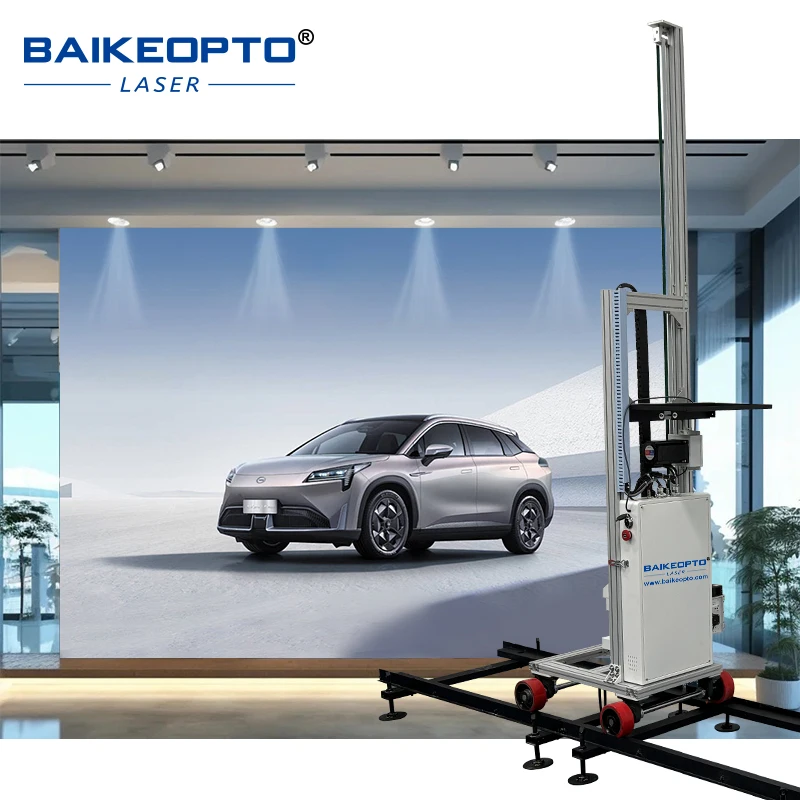 Wheel Wall Printer DX10 Print Head, Portable Wall Pen, Automatic Painting 4-color Inkjet Printer.