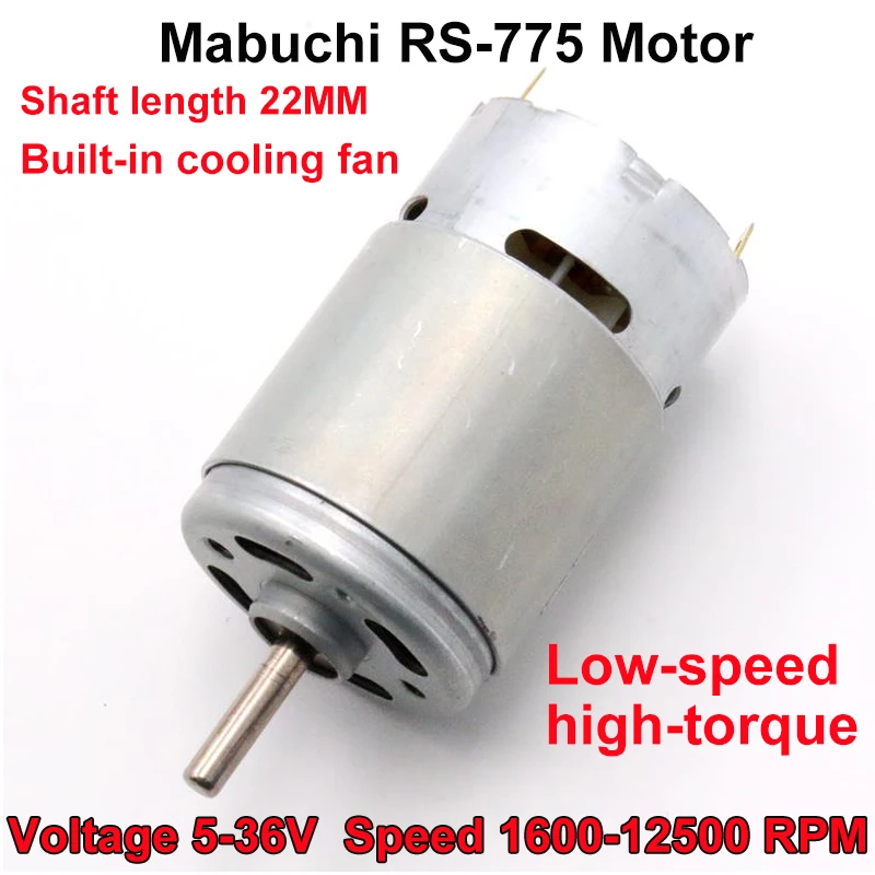 

RS-775VF Mabuchi DC 5-36V Motor Spindle Motor Precious Metal Brush Engine DIY Solar Power Toy Model High Torque Gear Box Motor
