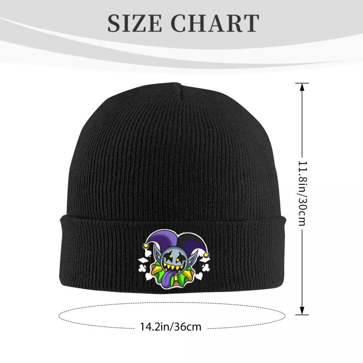 Deltarune Bonnet Hats JevilFace Beanie Hats Graphic Knitted Hat Winter Vintage Men Women Outdoor Head Wrap Cap